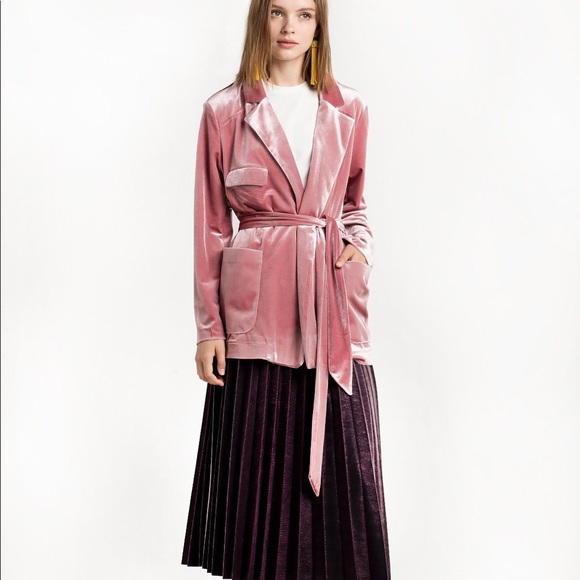 Pixie Market Jackets & Blazers - Pixie Market Pink Velvet Jacket